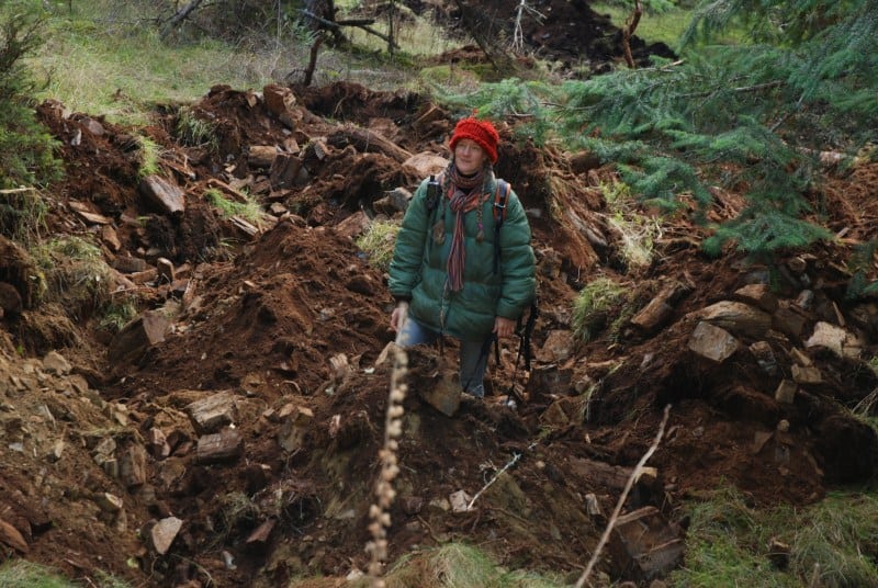 Degraded off-road trail corridor at the Fort Shephard restoration site.
