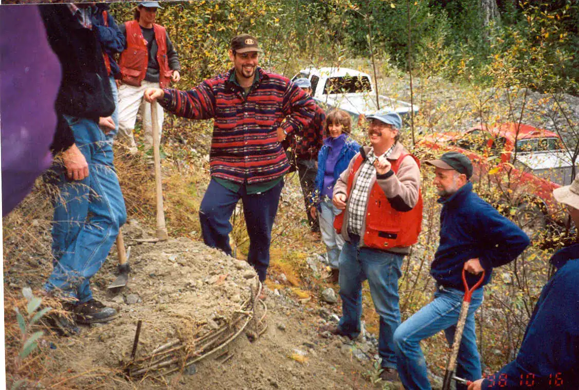 David Polster teaching soil bioengineering during a field session
