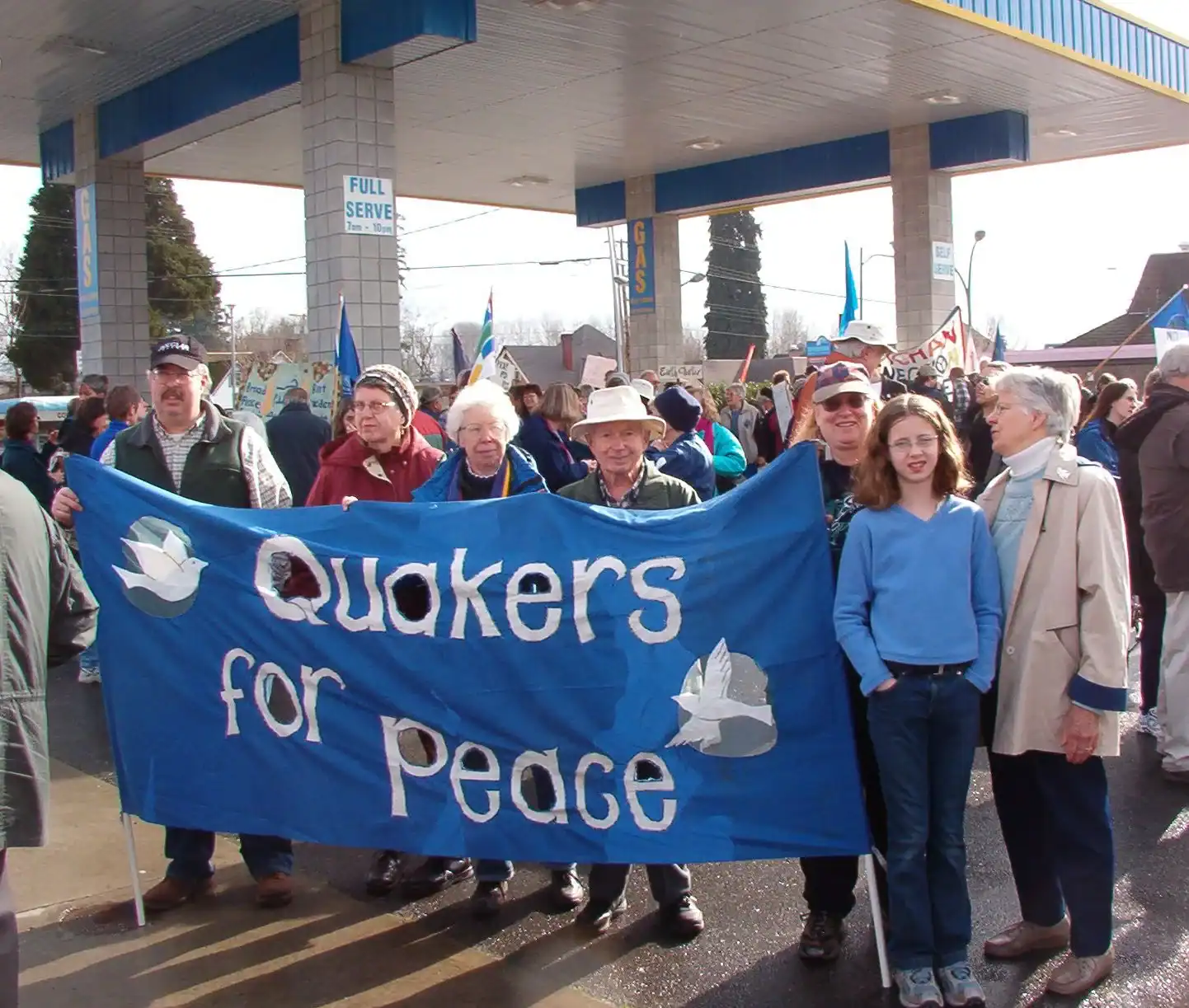 Quakers for Peace at a public demonstration